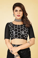 Lovely Black Color Georgette Fabric Designer Saree