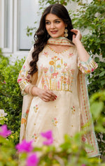Tasteful Beige Color Viscose Fabric Designer Suit