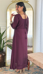 Tasteful Wine Color Viscose Fabric Designer Suit