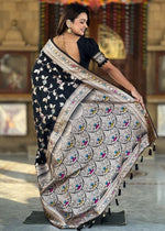 Lovely Black Color Banarasi Fabric Partywear Saree