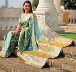 Lovely Green Color Banarasi Fabric Partywear Saree