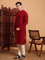 Amazing Maroon Color Rayon Fabric Kurta Pajama