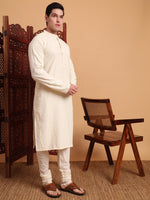 Amazing Cream Color Rayon Fabric Kurta Pajama