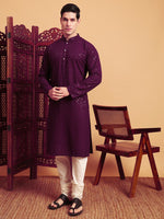 Amazing Purple Color Rayon Fabric Kurta Pajama