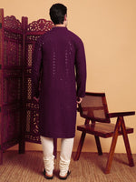 Amazing Purple Color Rayon Fabric Kurta Pajama