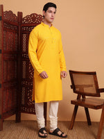 Amazing Yellow Color Rayon Fabric Kurta Pajama
