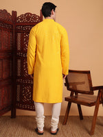 Amazing Yellow Color Rayon Fabric Kurta Pajama