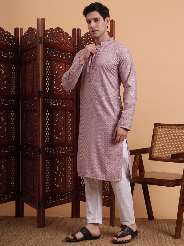 Amazing Purple Color Rayon Fabric Kurta Pajama