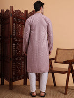 Amazing Purple Color Rayon Fabric Kurta Pajama