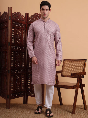 Amazing Purple Color Rayon Fabric Kurta Pajama