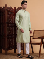 Amazing Green Color Rayon Fabric Kurta Pajama