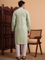 Amazing Green Color Rayon Fabric Kurta Pajama
