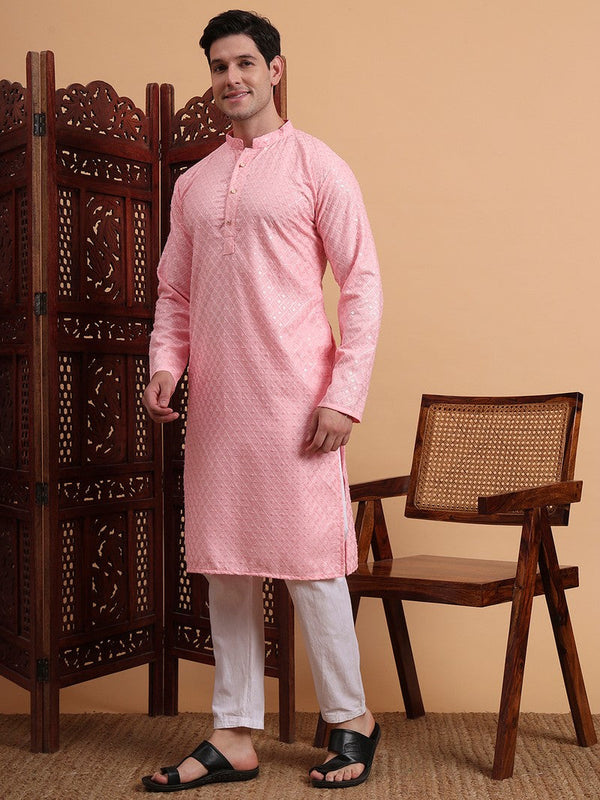 Amazing Pink Color Rayon Fabric Kurta Pajama