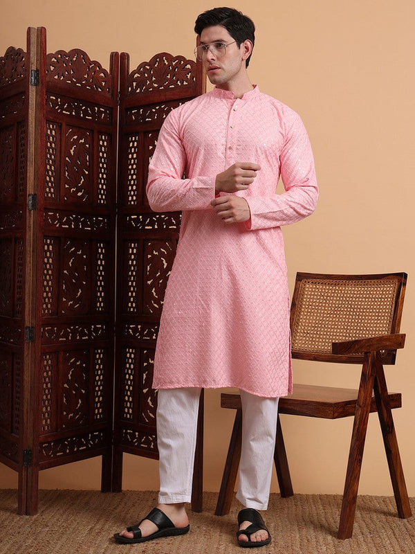 Amazing Pink Color Rayon Fabric Kurta Pajama