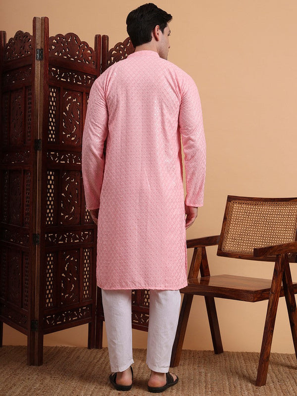 Amazing Pink Color Rayon Fabric Kurta Pajama