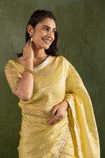 Amazing Yellow Color Chiffon Fabric Partywear Saree