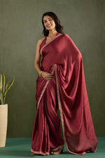 Amazing Maroon Color Chiffon Fabric Partywear Saree