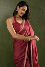 Amazing Maroon Color Chiffon Fabric Partywear Saree