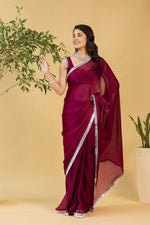 Amazing Maroon Color Chiffon Fabric Partywear Saree