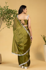 Amazing Green Color Chiffon Fabric Partywear Saree
