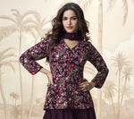Dazzling Voilet Color Chinon Fabric Plazzo Suit