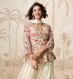 Dazzling Cream Color Viscose Fabric Plazzo Suit