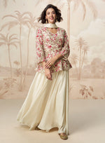 Dazzling Cream Color Viscose Fabric Plazzo Suit