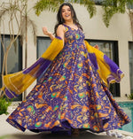 Beautiful Purple Color Silk Fabric Gown with Dupatta