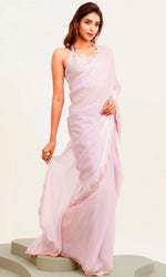 Amazing Pink Color Tissue Fabric Casual Saree