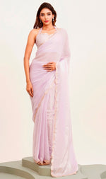 Amazing Pink Color Tissue Fabric Casual Saree