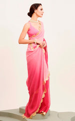 Amazing Pink Color Chiffon Fabric Casual Saree
