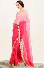 Amazing Pink Color Chiffon Fabric Casual Saree