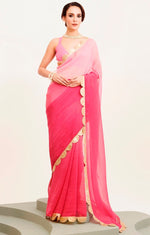 Amazing Pink Color Chiffon Fabric Casual Saree