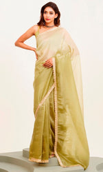 Amazing Green Color Chiffon Fabric Designer Saree