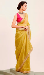 Amazing Yellow Color Silk   Fabric Casual Saree