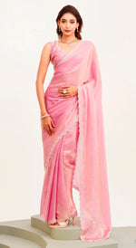 Amazing Pink Color Silk   Fabric Designer Saree