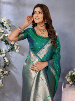 Lovely Green Color Banarasi Fabric Designer Saree