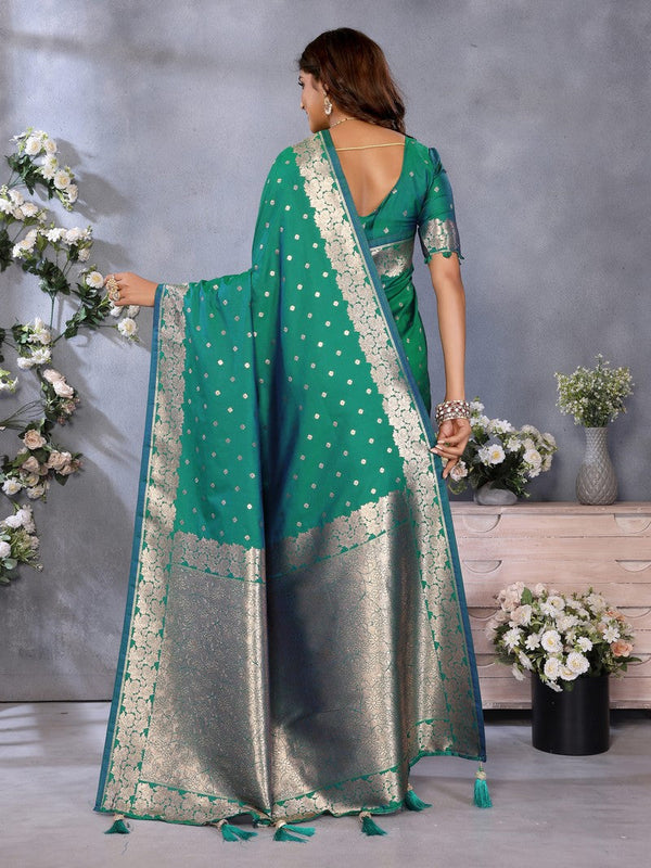 Lovely Green Color Banarasi Fabric Designer Saree