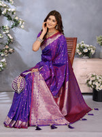 Lovely Purple Color Banarasi Fabric Designer Saree