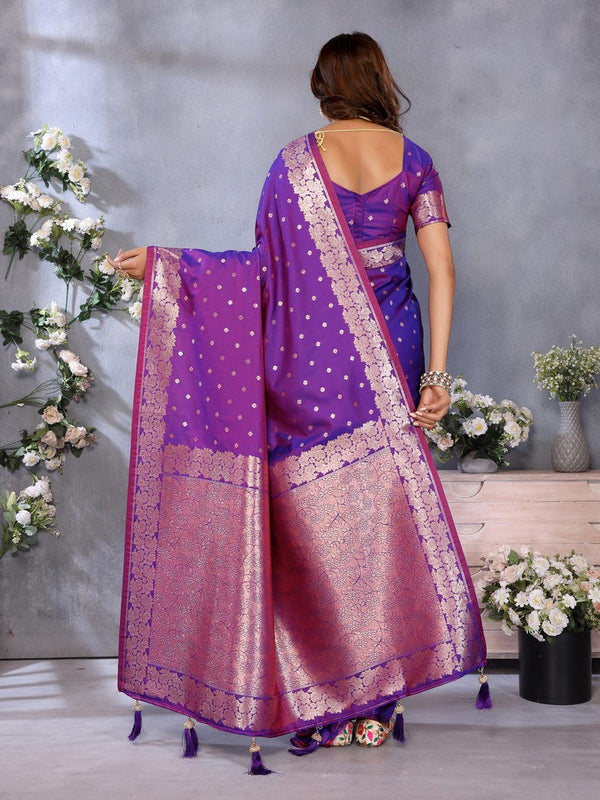 Lovely Purple Color Banarasi Fabric Designer Saree