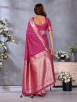 Lovely Pink Color Banarasi Fabric Designer Saree