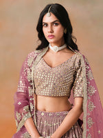 Striking Purple Color Georgette Fabric Party Wear Lehenga