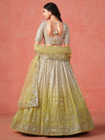 Striking Yellow Color Georgette Fabric Party Wear Lehenga