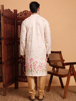 Amazing Cream Color Cotton Fabric Mens Kurta