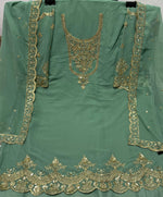 Tasteful Green Color Georgette Fabric Designer Suit