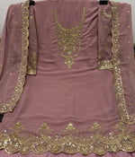 Tasteful Pink Color Georgette Fabric Designer Suit