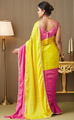 Lovely Pink Color Chiffon Fabric Designer Saree