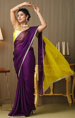 Lovely Purple Color Chiffon Fabric Designer Saree