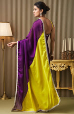 Lovely Purple Color Chiffon Fabric Designer Saree
