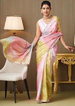 Lovely Multi Color Chiffon Fabric Designer Saree